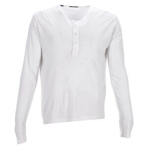 Tom Ford Ribbed Long-Sleeve T-Shirt in White Cotton
